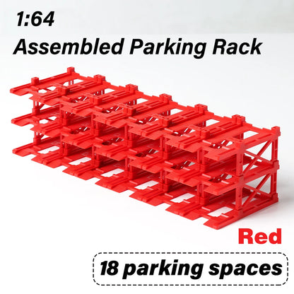 KicarMod 1/64 Diecast Model Car Manual Assembly of 3D Parking Building Multi-Layer Structure with Free Combination Display Car