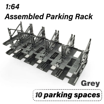 KicarMod 1/64 Diecast Model Car Manual Assembly of 3D Parking Building Multi-Layer Structure with Free Combination Display Car