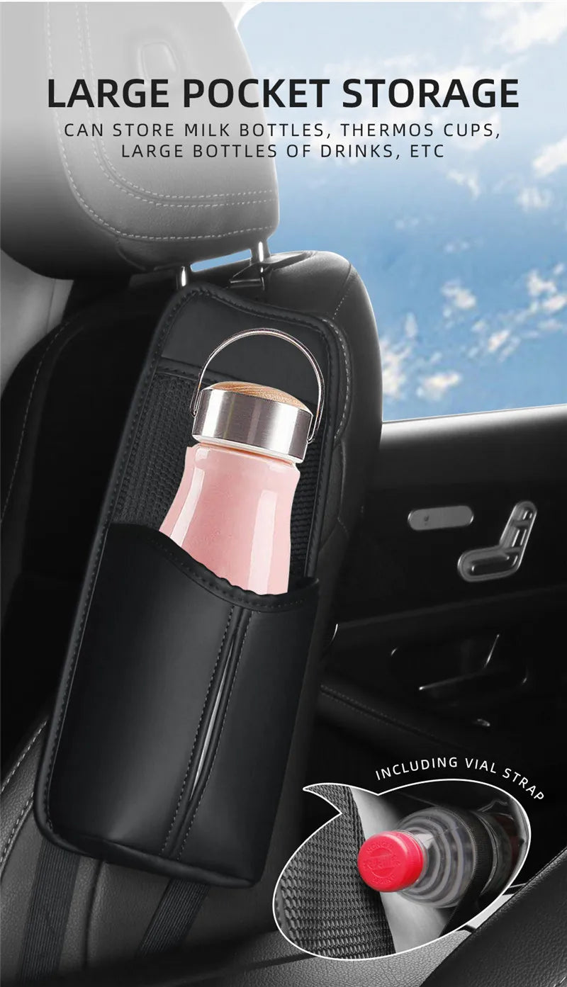 Car Seat Back Bag With Tissue Holder Car Seat Side Storage Bag Car Multifunctional Hanging Drink Holder Mesh Storage Pocket