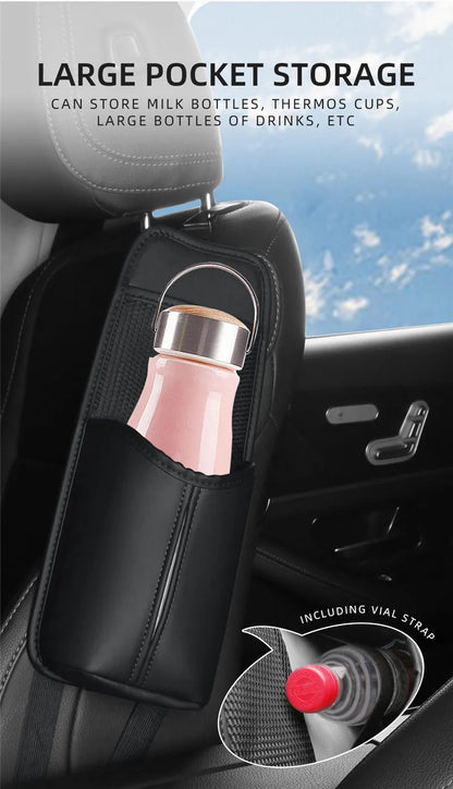 Car Seat Back Bag With Tissue Holder Car Seat Side Storage Bag Car Multifunctional Hanging Drink Holder Mesh Storage Pocket
