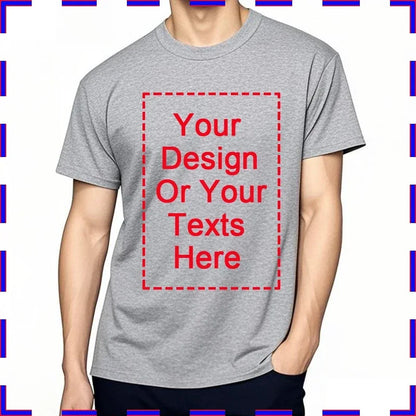 Personalized Men T-Shirt Your Design Here Black Cotton Summer Top Fashion Birthday Present Your Design Here High Quality Tees