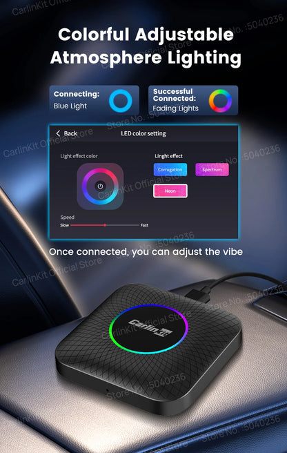 2026 CarlinKit CarPlay AI Box Android 13.0 QCM6225 8-Core Android Auto Wireless CarPlay Adapter 2.4+5GGPS 64G 128G FOTA Upgrade