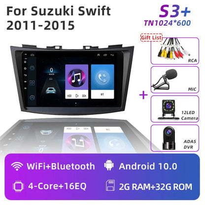 JUNDOF 9" CarPlay 2DIN Android Auto Car Radio Stereo For Suzuki Swift 2011 2012 2013 2014 2015 2016GPS Multimedia Video Player