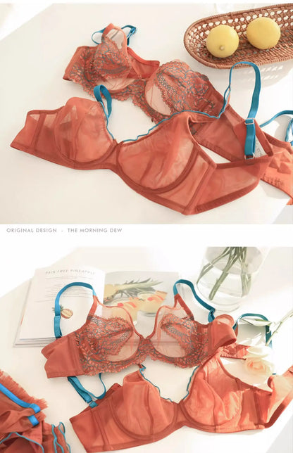 Women Summer Lingerie Set Push Up Bra Comfort Lift Seamless Push Up Bra for Women Full Cup No Underwire Ultra Thin Bra S-2XL Hot