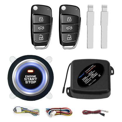 HIPPCRON PKE Car Keyless Entry Engine Start Car Alarm Remote Control Alarm System Push Button Remote Starter Stop Auto Universal