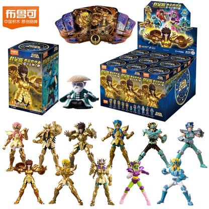 Original Blokees Gold Saint Action Figure Champion Saori Kido Seiya Mu Aiolia Assembly Figure Children Toys Birthday Gift