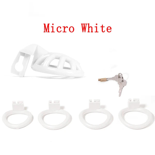 Negative/Micro/Small Chastity Cage for Sissy Sex Toys with 4 Size Cock Rings Pink/Black/White Bdsm Penis Lock Adult Toys for Men