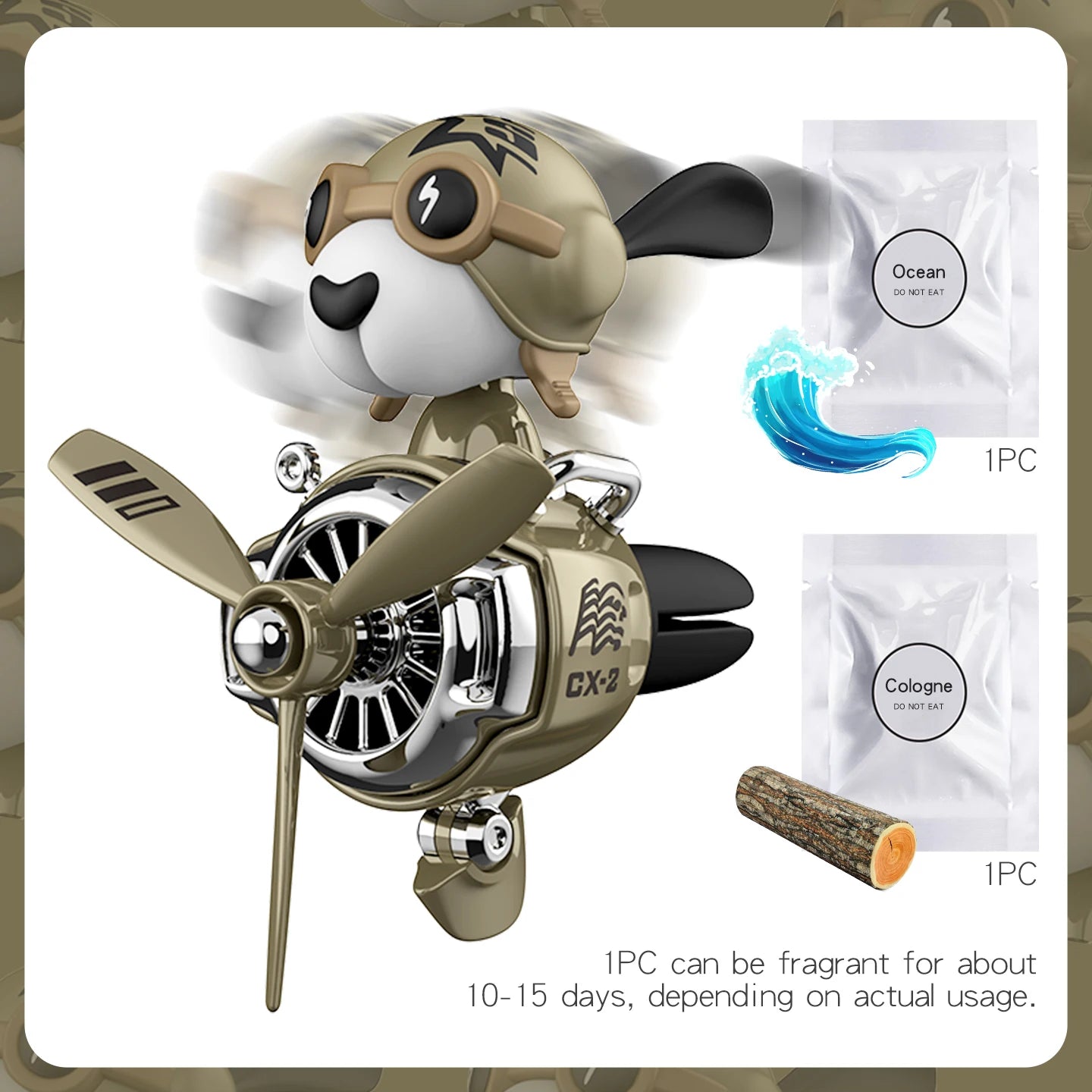 Cool hound dog bobble head shaking rotate plane pilot car air freshener vent accessories decorations ornament fragrance diffuser