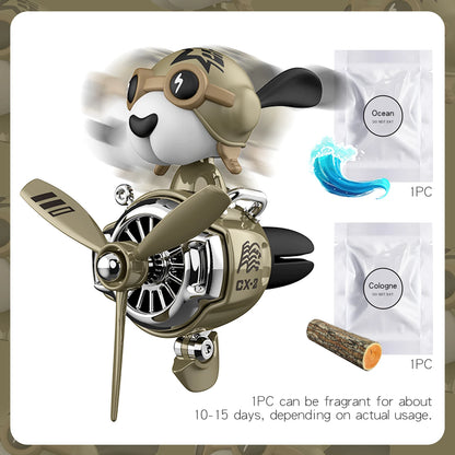 Cool hound dog bobble head shaking rotate plane pilot car air freshener vent accessories decorations ornament fragrance diffuser