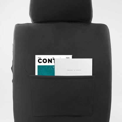 AUTOKING Universal Car Seat Covers Set Breathable Polyester Front Rear Covers with Steering Wheel & Seatbelt Pads Fits Most Car