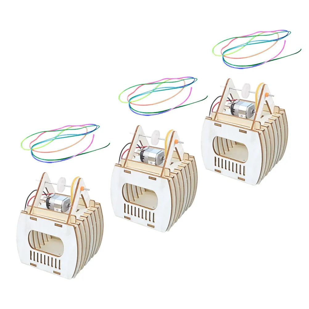 3Sets Sightseeing Cable Car Wood Craft Kit for Kids DIY Science Experiment Educational Self Assembly Creative Handicrafts Puzzle