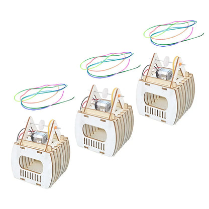 3Sets Sightseeing Cable Car Wood Craft Kit for Kids DIY Science Experiment Educational Self Assembly Creative Handicrafts Puzzle