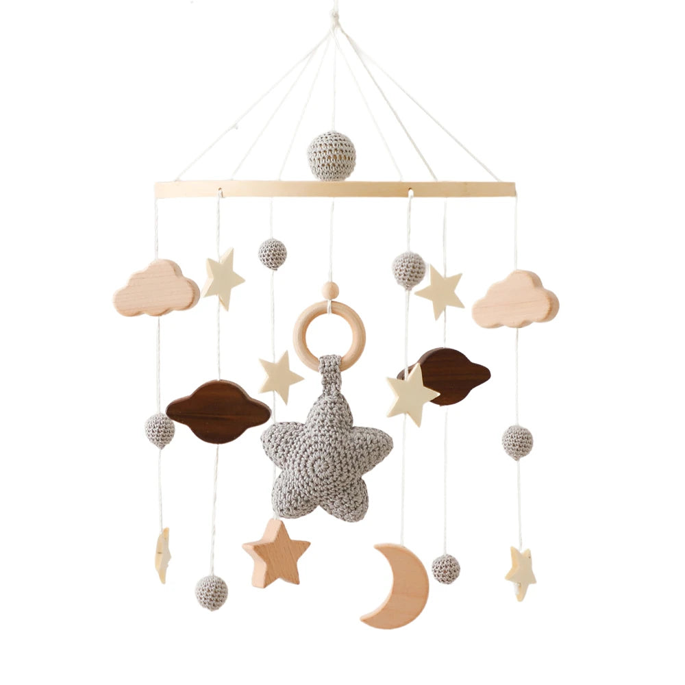 Baby Rattle Toy 0-12 Months Wooden Mobile On The Bed Newborn Music Box Bed Bell Hanging Toys Holder Bracket Infant Crib Boy Toys