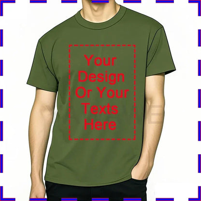 Customized Tee Shirt For Men Design Your Logo Here Cotton Unisex Tshirt  Cotton Summer Top Fashion Unisex Tshirt