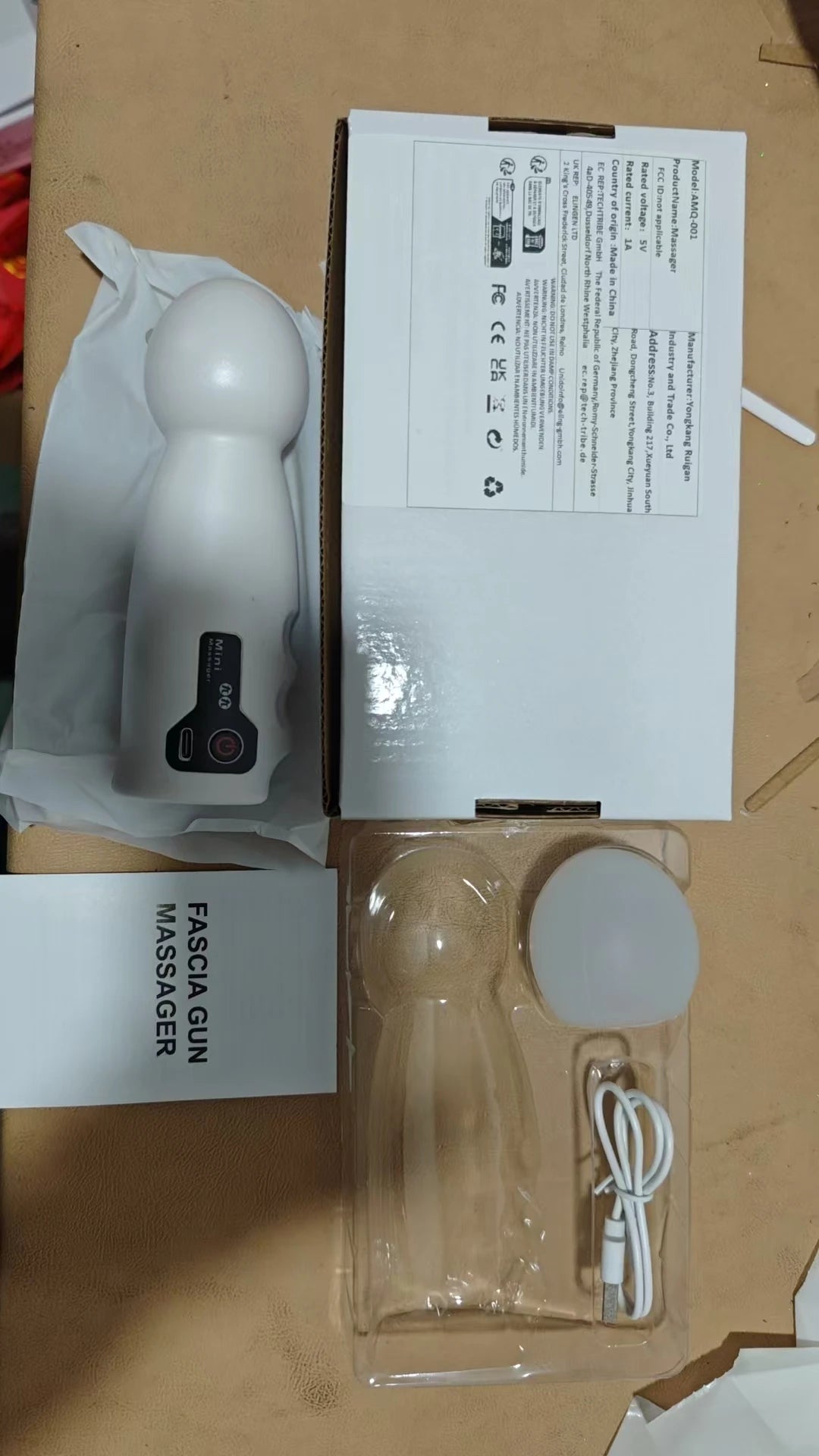 Portable Mini Electric Massager, USB Rechargeable with 4 Speed Settings, Versatile for Body, Back, Neck, Legs, and Waist Massage