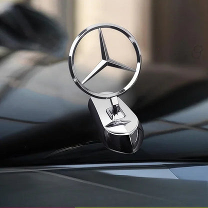 Emblem Badge for Car Hood Front Chrome Logo Luxurious Plated for Mercedes Benz Hood with Wing for C200 R300 E260 S450 S350