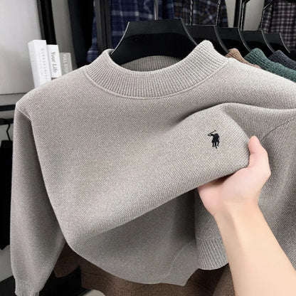 High Quality Brand Fashionable Men's Classic Pony Embroidery Knitted Sweater Hot Selling Autumn Winter New Comfortable Pullover