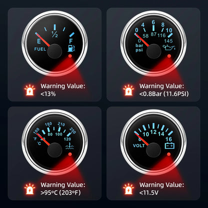 6 Gauge Set Digital GPS Speedometer Tachometer Fuel Gauge Water Temp Oil Pressure Voltmeter With Sensors For Boat Car Customized