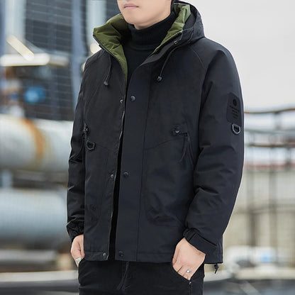 Paul 2026 Men's Thickened down Cotton Jacket Hooded Warm Workwear Ultra-Thick Outerwear Fashionable Urban Style Polyester Fiber