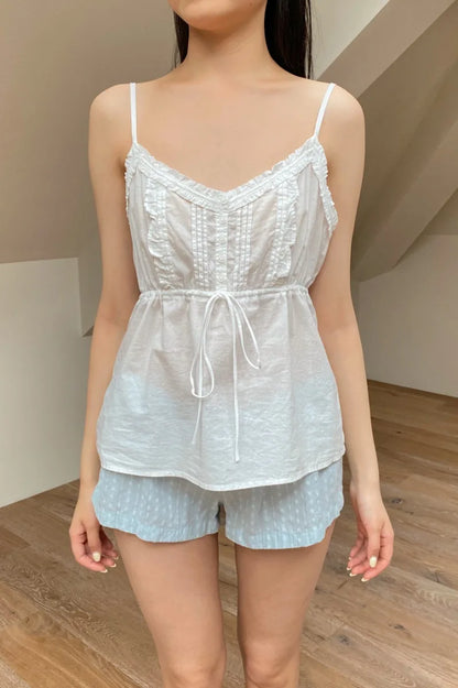 Brandy Melville Pure Cotton Three-Button Base Layer Vest Sweet Style V-Neck Sleeveless Tank Top for Women Spring Summer