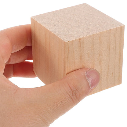 20Pcs Craft Wood Blocks Natural Solid Wood Squares 5Cm Blank Cubes for Painting Doodling Kids Learning Tools Family Interactive