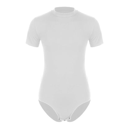 Men Casual Solid Color Skinny Romper Stretchy Undershirt Bodysuit Leotard for Shapewear Athletic Jumpsuit Swimwear Wetsuit