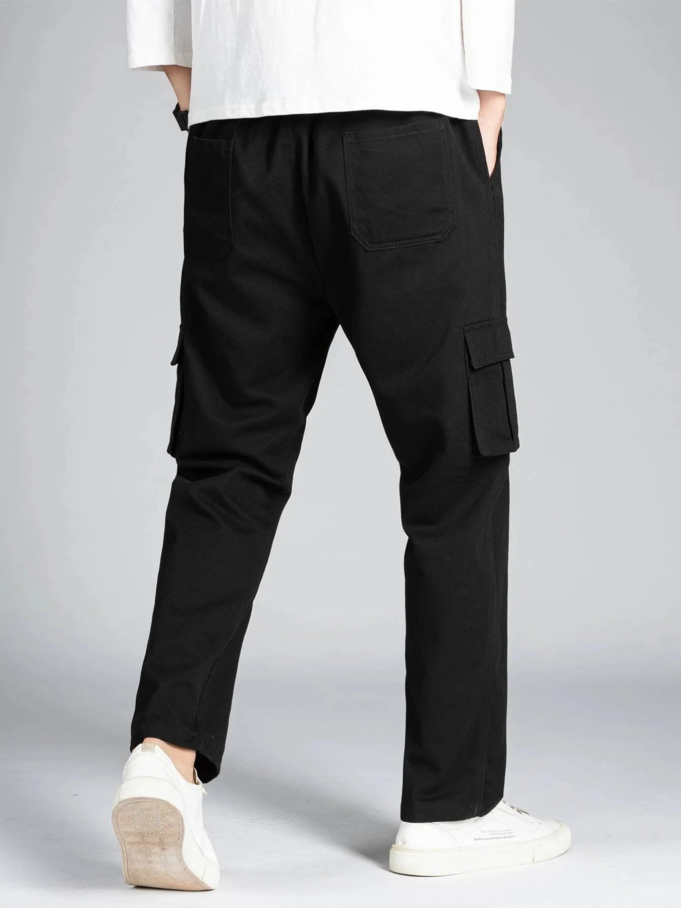 Men's Autumn Winter Workwear Casual Trousers Straight Loose Multi-Pocket Trendy Brand Long Pants Fashionable