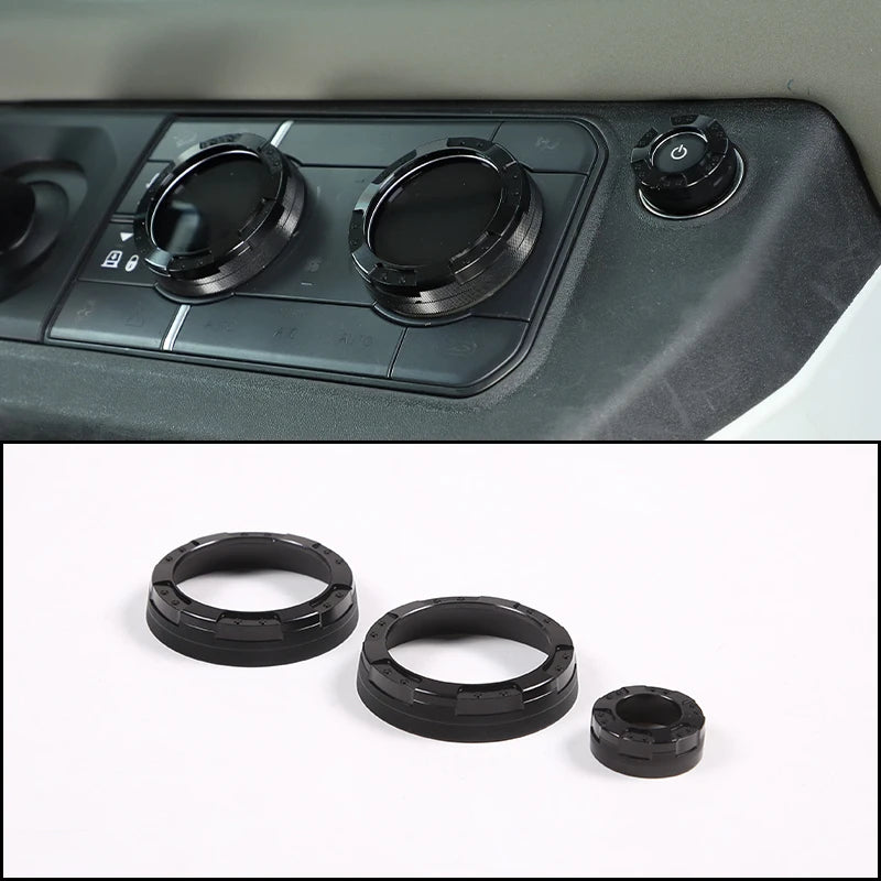 cheya Car central control air conditioner volume knob decorative cover For Land Rover Defender 110 2020+ Aluminum accessories