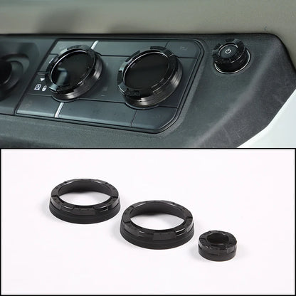 cheya Car central control air conditioner volume knob decorative cover For Land Rover Defender 110 2020+ Aluminum accessories