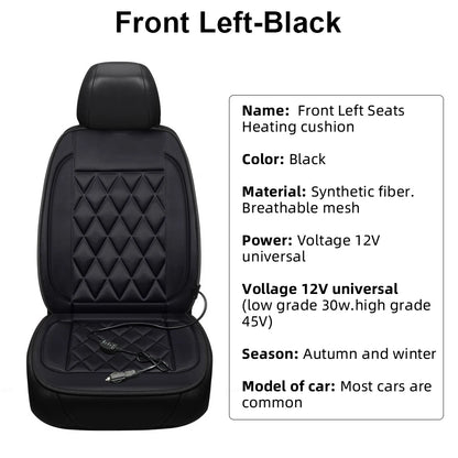 12V Car Heating Seat Cushion Seat Covers Winter Car Seat Heater  Car Accessories Heating Pads Universal Available In Black Red