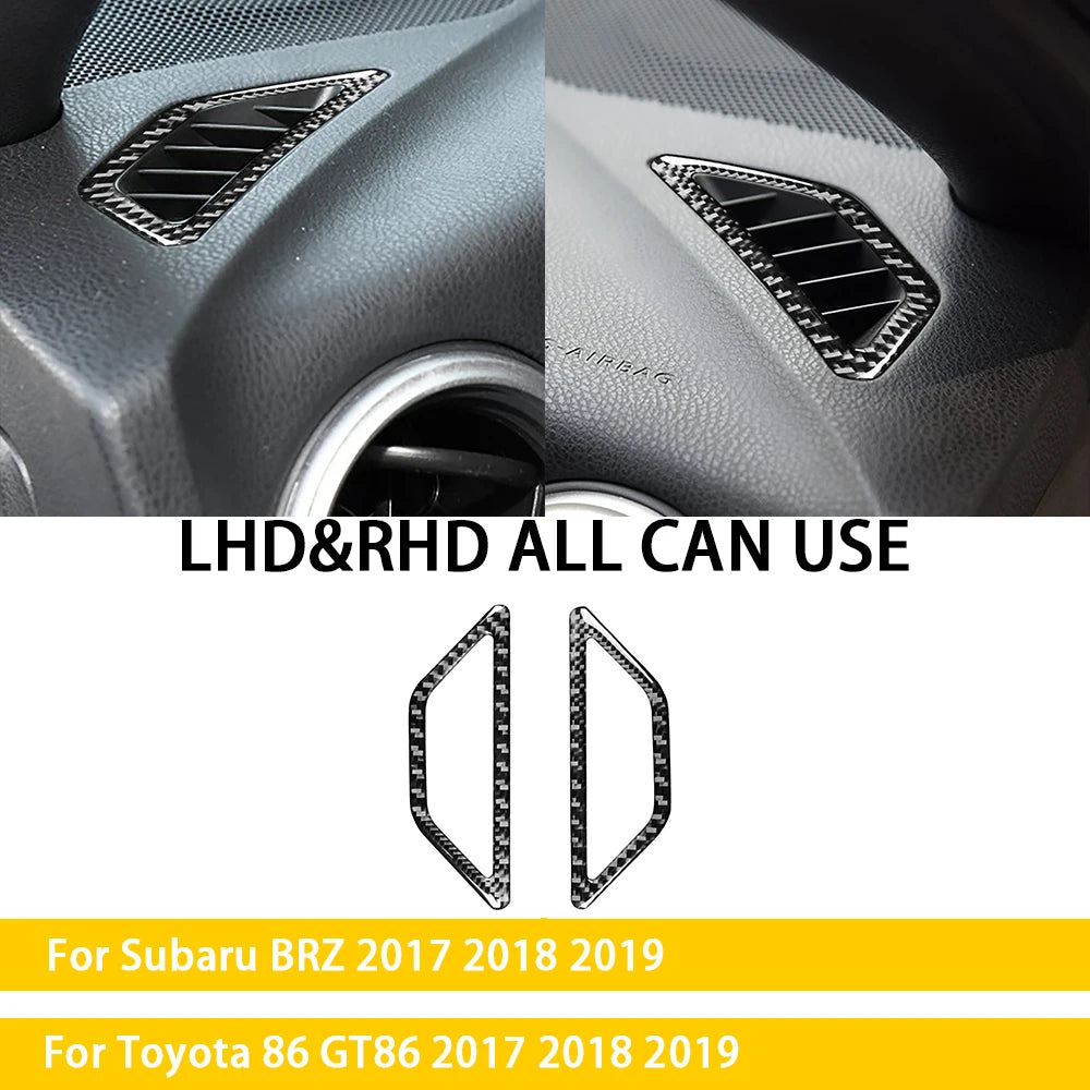 For Subaru BRZ Toyota 86 GT86 2017 2018 2019 Carbon Fiber Car Accessories Gear Shift Cup Holder Air Conditioning Trim Sticker