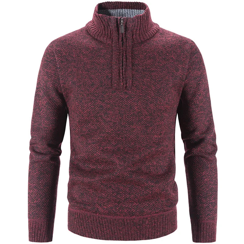 Men Sweater Jacket Winter Autumn Cold Coat Fleece Zipper Cardigan Soft Jumpers Turtleneck Warm Y2K High Quality Outerwear