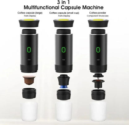 3-in-1 Portable Coffee Maker Espresso Coffee Maker For Car Home Camping Travel Capsule Powder Automatic Coffee Maker