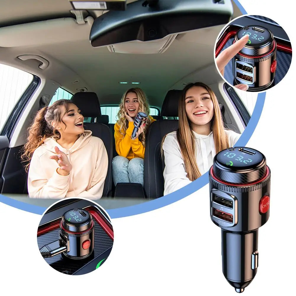 NEW Bluetooth 5.4 FM Transmitter Car Radio Adapter For Wireless Hands-Free Phone Call MP3 Music Player T23 PD Fast Charging