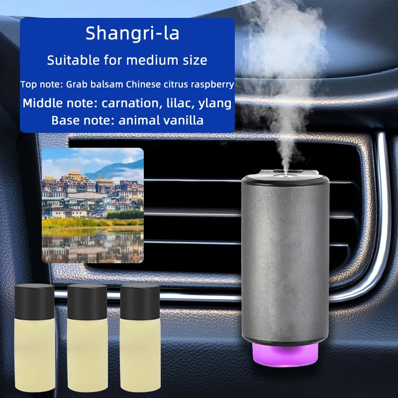 Smart Car Air Freshener Diffuser, Three Adjustable Modes, Intelligent Car Aroma Diffuser with 3pcs Essential Oil