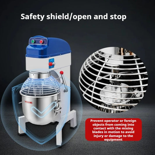 15L Automatic Dough Mixer and Egg Beater - Commercial Kneading and Beating Machine for Bakeries