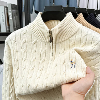 2025Autumn and Winter New Fashion Brand Men and Women Same Style Couple Shirt Fried Dough Twists Embroidery Dog Logo Top Sweater