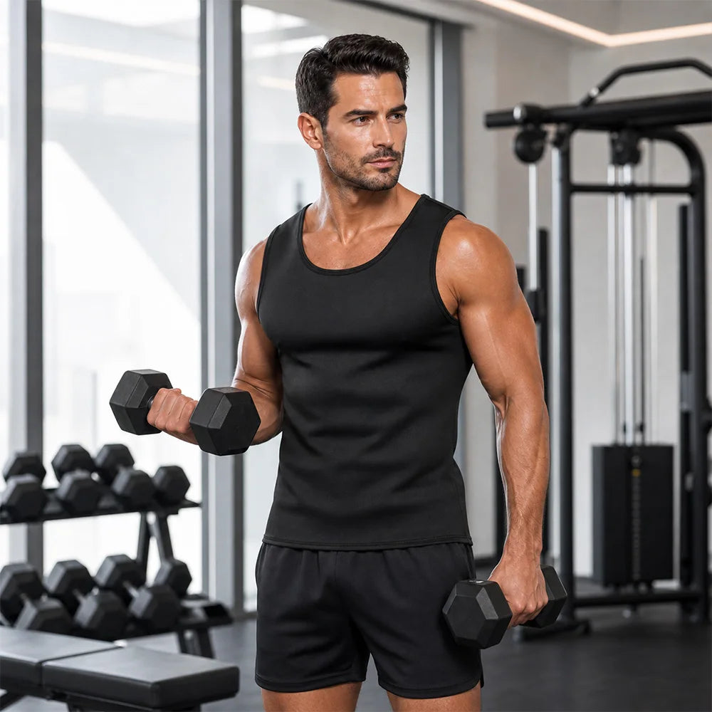 Man Neoprene Sauna Vest Sweat Suits for Weight Loss Waist Trainer Body Shaper Gym Workout Vest