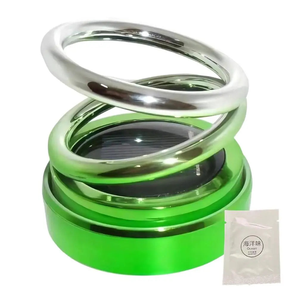 Car Perfume Diffuser Rotating Solar Air Freshener Double-ring Aromatherapy Diffuser Scent Car Decoration Interior Accessories