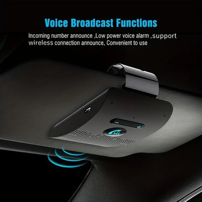 Wireless Bluetooth Hands-Free Car Kit with Sun Visor Speakerphone for Multi-Point Calls