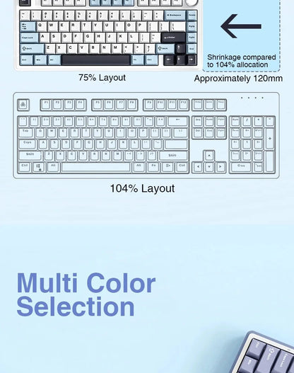 AULA Mechanical Keyboard F75 Three Modes Gaming Mechanical Keyboard Multi-function Knob Can Switch Between Game/Office Modes