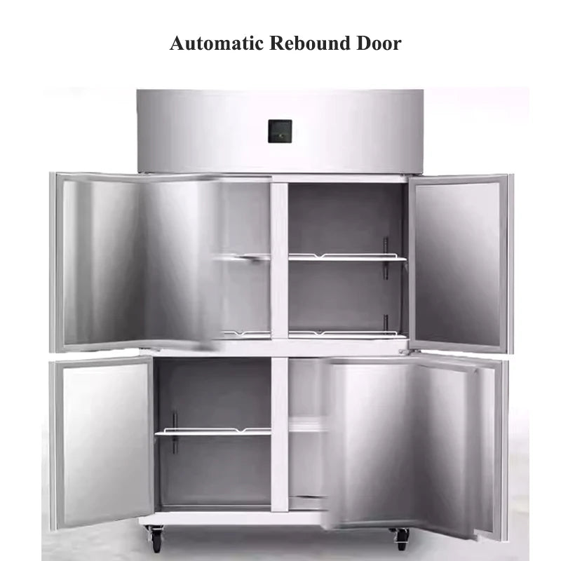 Freezer Commercial Four 4 Door Dual Temperature Vertical Cold Refrigerator Meat Vegetable Fruit Kitchen Fresh Cabinet