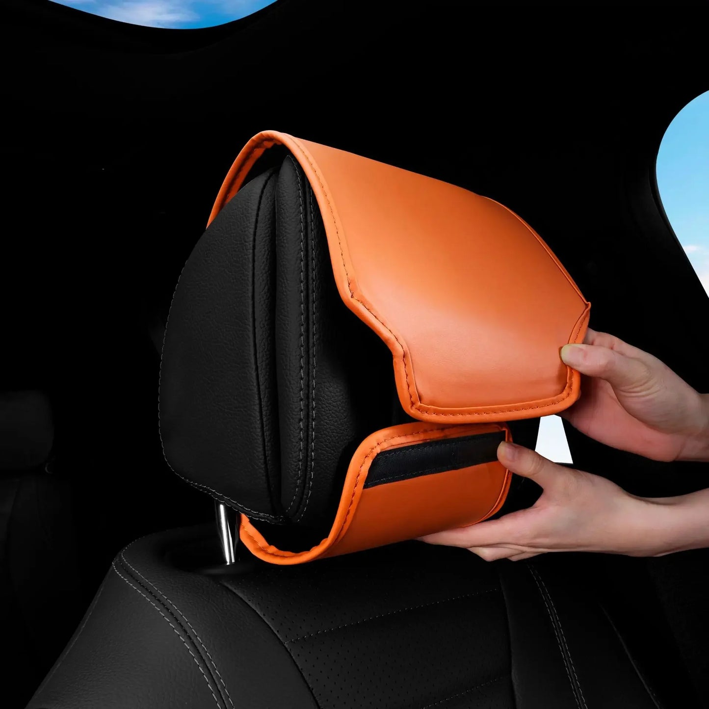 Leather Car Headrest Cover Anti-dirty and Wear-resistant For Changan CS35 CS55 CS75 PLUS UNI-K UNI-T V Uni Vado CX20