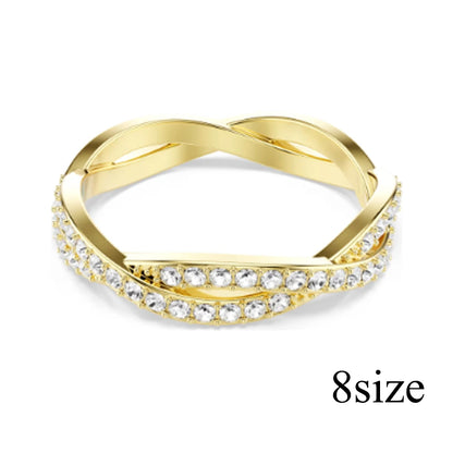 New Cross Diamond Fashion Color Crystal Mixed Cut Open Ring