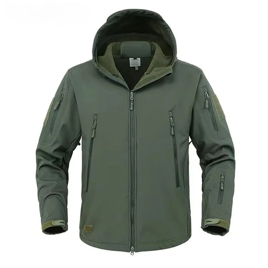 Military Shark Skin Soft Shell Jackets Men Tactical Windproof Waterproof Jacket Men Army Combat Jackets Mens Hooded Bomber Coats