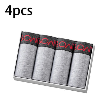 4pcs Men's Cotton Underwear Wear-Resistant High-Quality Pure Cotton Comfortable Design Daily Travel Wear Inner Pants