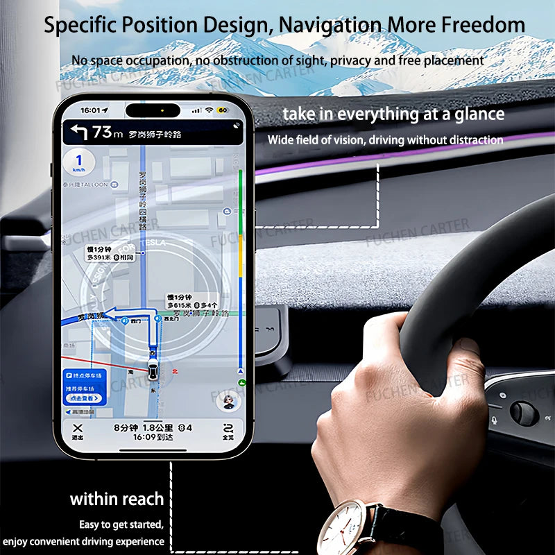 For Tesla ModelY Juniper 2025 Model3 Highland2024 Car Phone Holder Dashboard Traceless Magnetic mobile Phone Bracket Accessories