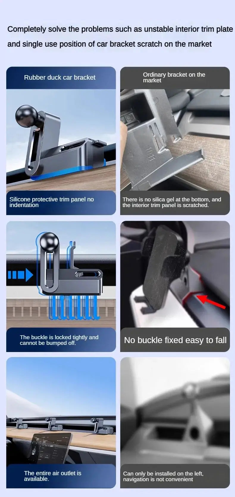 Car Phone Holder For Tesla Model3 2019-2022 Mount 2021-2024 Model Y Solar automatic clamping Car Phone Support Frame Accessories