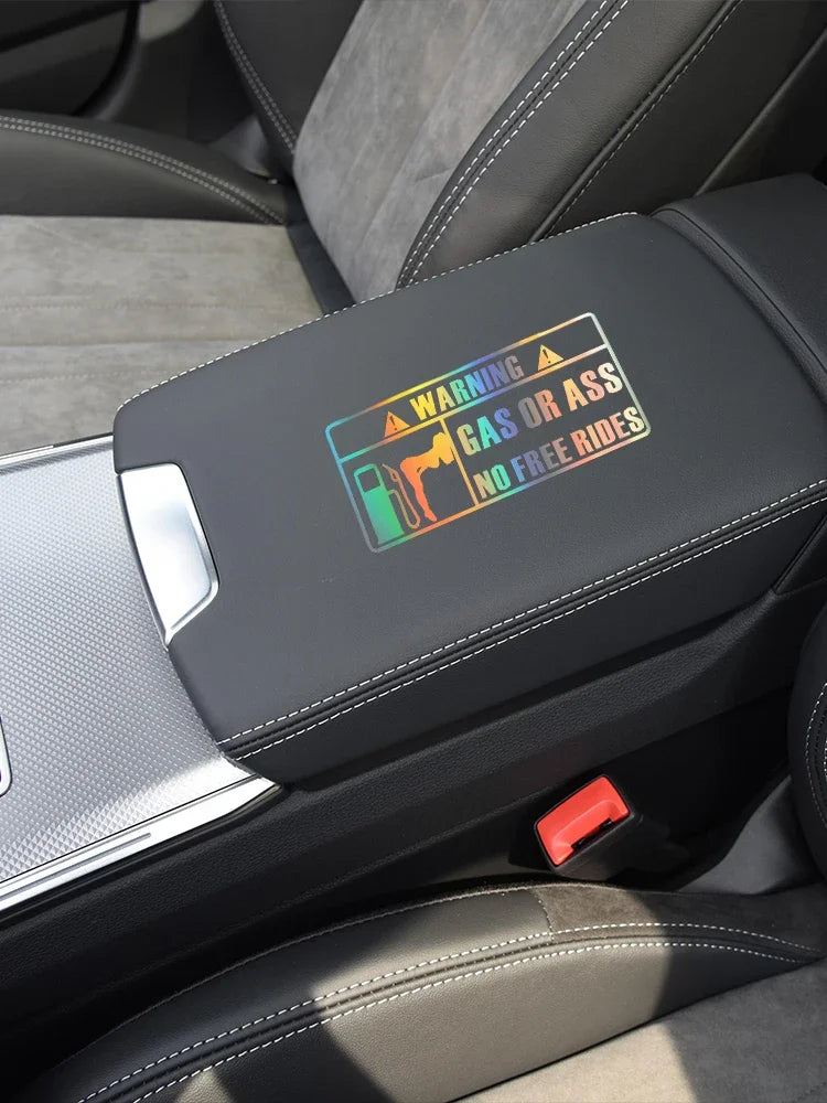 15*7CM Car Interior Personality Stickers GAS GRASS or ASS Unmanned Free Ride Car Windows Vinyl Stickers Waterproof Custom