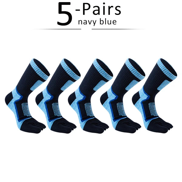 1/5 Pairs Five Toe Socks For Men Thick Compression Mesh Breathable Sport Short Socks For Running Basketball Bike Fitness Outdoor